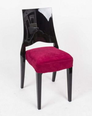 Stuhl schwarz mit Sitzkissen,  Outdoor Stuhl aus Kunststoff schwarz
