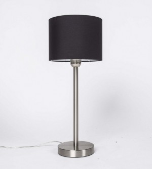 Tischlampe, Tischleuchte mit Lampenschirm schwarz, Höhe 50 cm