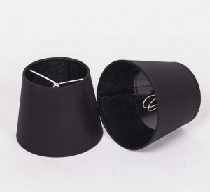 KIemmschirm schwarz, Lampenschirm für Kronleuchter, Form rund Ø 15 cm