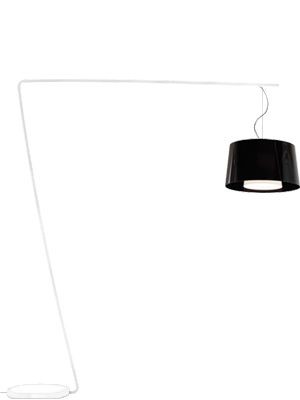 Design-Stehleuchte mit Doppelschirm, Lampenschirm Ø 52 cm