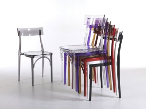 Design Stuhl Classic, Farbe grau transparent