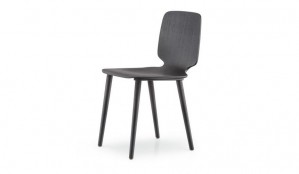 Stuhl schwarz, Holz-Natur, Design-Stuhl schwarz