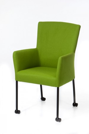 Moderner Stuhl auf Rollen, Farbe grün