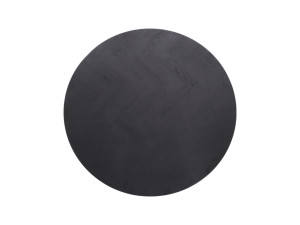 Runde Tischplatte Eiche, Tischplatte schwarz rund, Tischplatte Fischgrätenmuster schwarz, Durchmesser 130 cm