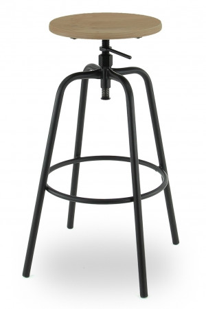 Barhocker schwarz Industriedesign, Metall Barhocker schwarz, Sitzhöhe 71-79 cm