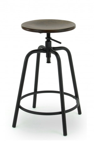 Barhocker schwarz Industriedesign, Metall Barhocker schwarz, Sitzhöhe 65 cm
