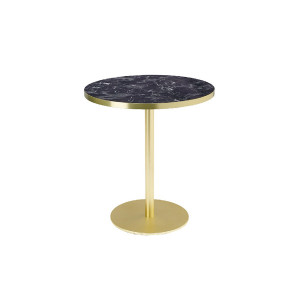 Bistrotisch Gold, runder Bistrotisch schwarz Gold, Durchmesser 60 cm