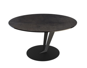 Couchtisch Rost-braun rund Keramik-Tischplatte, runder Couchtisch Keramik Tischplatte,  Tisch Farbe Rost Tischplatte rund,  Durchmesser 75 cm