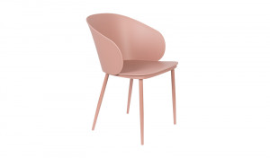 Stuhl rosa, Stuhlbeine rosa, nicht gepolstert