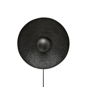 Wandlampe Durchmesser 35 cm, schwarz, Metall, Wandleuchte 