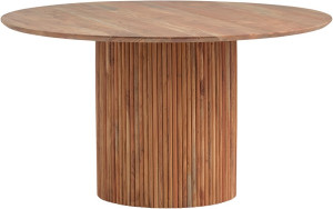 Esstisch Naturholz rund,  Tisch rund  Naturholz-Farbe Massivholz, runder Tisch Tischplatte Massivholz,  Durchmesser 140 cm
