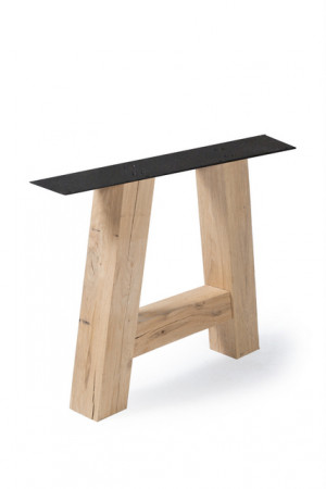 2er Set Tischgestell Holz Eiche, Holzuntergestell für Tische, Breite 78 cm