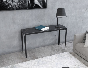 Konsole schwarz, Konsole Keramik-Tischplatte, Wandtisch schwarz,  Breite 120 cm
