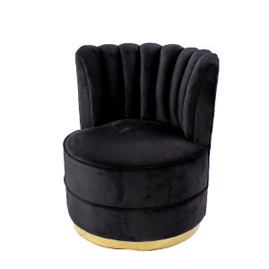 Sessel schwarz rund, Sessel gepolstert Gold-schwarz