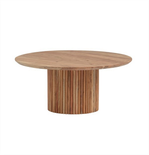 Couchtisch Naturholz rund,  Couchtisch rund  Naturholz-Farbe Massivholz, runder Couchtisch Tischplatte Massivholz,  Durchmesser 90 cm