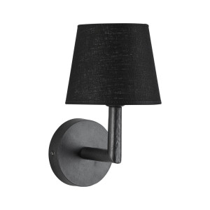 Wandlampe schwarz, Metall Wandleuchte schwarz mit Lampenschirm, Durchmesser 17-20 cm