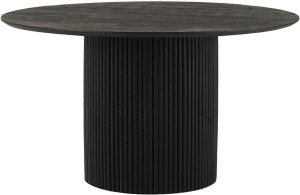 Esstisch schwarz rund,  Tisch rund  schwarz Massivholz, runder Tisch Tischplatte Massivholz,  Durchmesser 140 cm