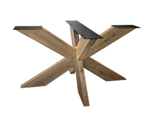 Tischgestell Eiche massiv, Tischfuß Holz Eiche, Tischgestell für rechteckige Tischplatte, Maße 140x90 cm