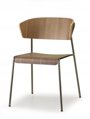 Design Stuhl anthrazit glänzend, Stuhl braun stapelbar, Konferenzstuhl Walnuss Holz, Besucherstuhl Walnuss-braun