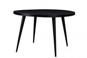 Esstisch schwarz rund, runder Tisch schwarz Metall Holz, Durchmesser 120 cm