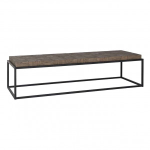 Couchtisch braun, Tisch Holz Metall, Couchtisch Metallgestell, Breite 160 cm 