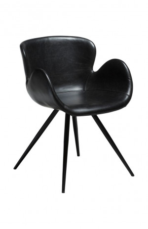 Stuhl schwarz, schwarzer Stuhl mit Armlehne