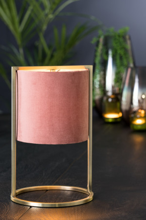Tischlampe rosa Lampenschirm, Tischleuchte rosa, Tischlampe Lampenschirm rosa, Höhe 35 cm