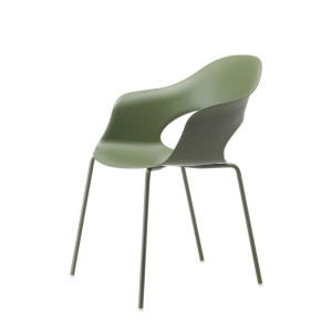 Stuhl grün stapelbar, Stuhl mit Armlehne