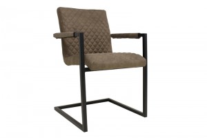Stuhl Metall-Gestell, Industriedesign Stuhl taupe, Schwingstuhl taupe, Feischschwinger taupe