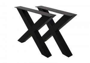 Tischbeine 2er Set schwarz Metall Industriedesign, Metall Tischbeine für Esstisch Industrie Metall