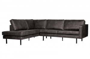 Ecksofa schwarz Ottomane links, Sofa schwarz, modernes Ecksofa schwarz,  Breite 350 cm