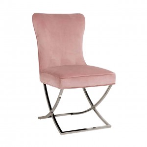 Stuhl pink, Stuhl verchromtes Gestell, moderner Stuhl pink