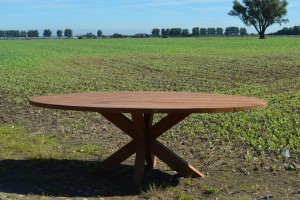 ovaler Gartentisch Landhaus , Esstisch oval Massivholz, Tisch Holz massiv,  Breite 240 cm