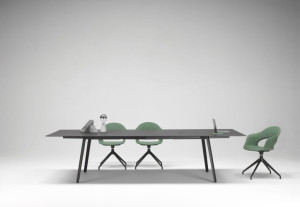 Konferenztisch schwarz, Bürotisch 3 Meter Länge, Konferenztisch anthrazit,  Breite 300 cm