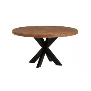 Runder Tisch Landhaus, Esstisch rund Metall Gestell Landhaus, Tisch rund, Durchmesser 140 cm