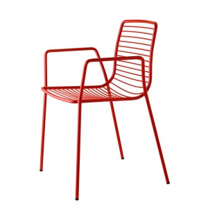 Gartenstuhl rot Metall, Stuhl rot Metall stapelbar, Metall Stuhl rot, Gartenstuhl mit Armlehne
