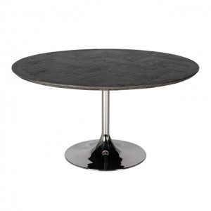 runder Esstisch schwarz Silber, runder Tisch schwarz, Tisch rund schwarz