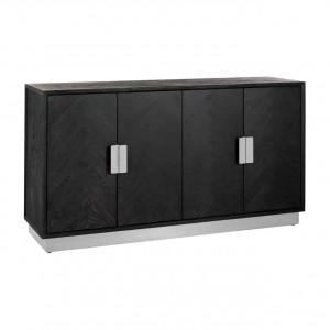 Sideboard braun-schwarz, Anrichte verchromt schwarz,  Breite 160 cm