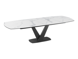 Esstisch Marmoroptik Keramik-Tischplatte, Esstisch ausziehbar, Tisch Keramik Tischplatte weiß-grau,  Tisch ausziehbar Marmoroptik,  Breite 200-260 cm