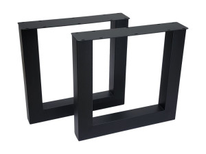 U-Form Tischbeine schwarz Metall Industriedesign, Metall Tischbeine für Esstisch Industrie Metall, 2er Set 