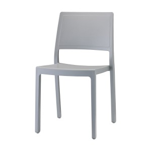 Stuhl, Indoor, Outdoor, hellgrau, aus Kunststoff, Stapelbar