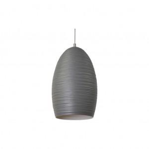 Moderne Hängeleuchte Lampenschirm aus Aluminium, Hängelampe Farbe grau, Durchmesser 25 cm
