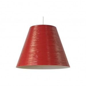 Moderne Hängeleuchte Lampenschirm aus Aluminium, Hängelampe Farbe rot, Durchmesser 60 cm