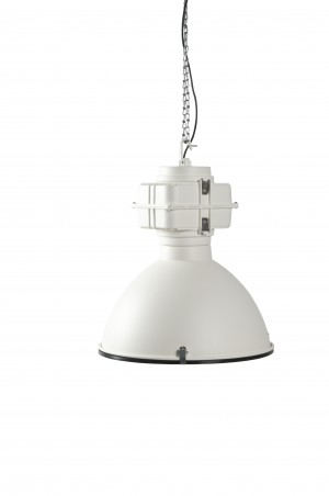 Pendelleuchte Fabrikart, Industriedesign Lampe, Farbe weiß