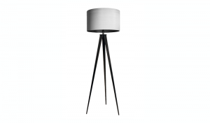 Moderne Stehleuchte mit Lampenschirm, Farbe: schwarz-grau