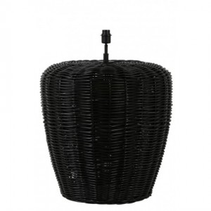 Lampenfuß Tischlampe Rattan schwarz, Tischleuchte schwarz Rattan,  Durchmesser 65 cm